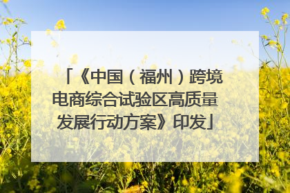 《中国（福州）跨境电商综合试验区高质量发展行动方案》印发