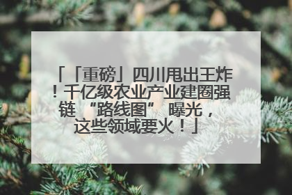 「重磅」四川甩出王炸！千亿级农业产业建圈强链 “路线图” 曝光，这些领域要火！
