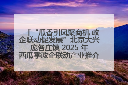 “瓜香引凤聚商机 政企联动促发展”北京大兴庞各庄镇 2025 年西瓜季政企联动产业推介活动圆满举行