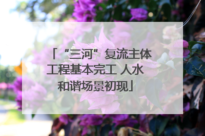 “三河”复流主体工程基本完工 人水和谐场景初现