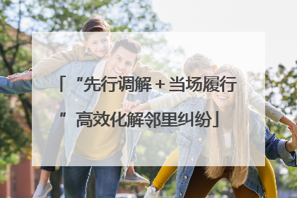 “先行调解＋当场履行”高效化解邻里纠纷