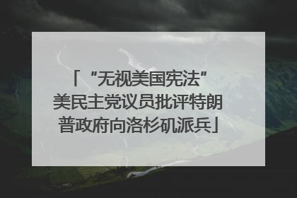 “无视美国宪法” 美民主党议员批评特朗普政府向洛杉矶派兵