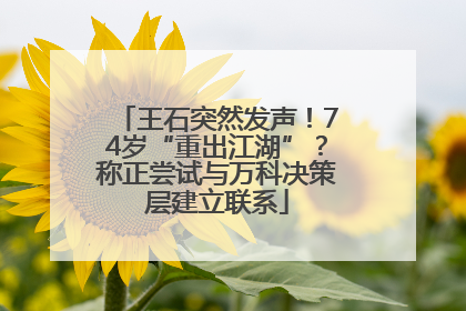 王石突然发声！74岁“重出江湖”？称正尝试与万科决策层建立联系