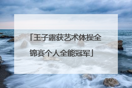 王子露获艺术体操全锦赛个人全能冠军