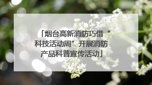烟台高新消防巧借“科技活动周”开展消防产品科普宣传活动