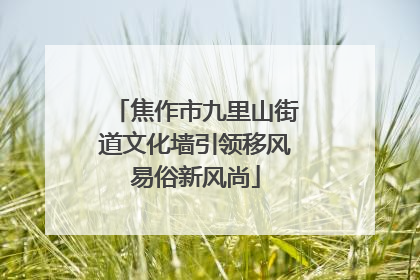 焦作市九里山街道文化墙引领移风易俗新风尚