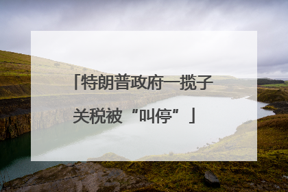 特朗普政府一揽子关税被“叫停”