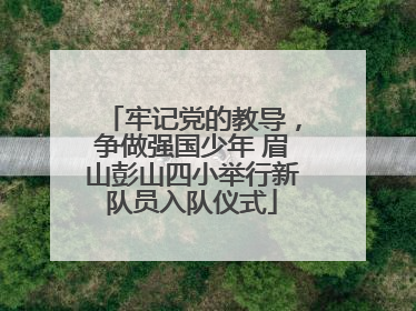牢记党的教导，争做强国少年 眉山彭山四小举行新队员入队仪式