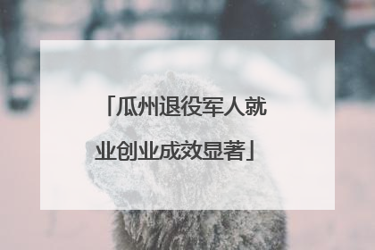 瓜州退役军人就业创业成效显著