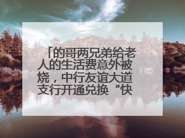 的哥两兄弟给老人的生活费意外被烧，中行友谊大道支行开通兑换“快车道”