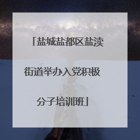 盐城盐都区盐渎街道举办入党积极分子培训班
