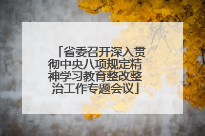 省委召开深入贯彻中央八项规定精神学习教育整改整治工作专题会议