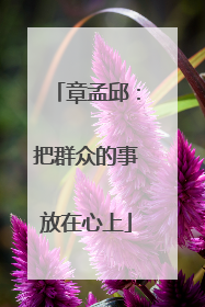 章孟邱：把群众的事放在心上