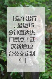 端午出行，最短15分钟直达热门景点！武汉新增12台公交定制车