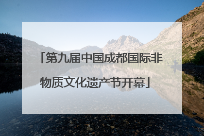第九届中国成都国际非物质文化遗产节开幕