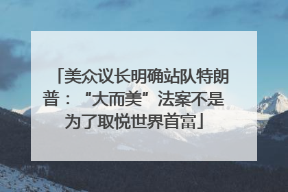 美众议长明确站队特朗普：“大而美”法案不是为了取悦世界首富