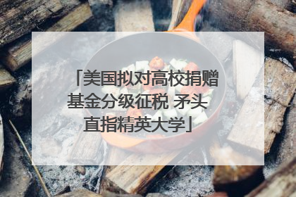 美国拟对高校捐赠基金分级征税 矛头直指精英大学