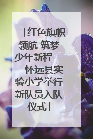 红色旗帜领航 筑梦少年新程——怀远县实验小学举行新队员入队仪式