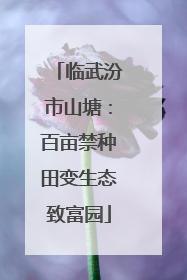 临武汾市山塘：百亩禁种田变生态致富园