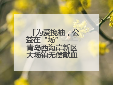 为爱挽袖，公益在“场”——青岛西海岸新区大场镇无偿献血活动温暖收官