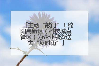 主动“敲门”！绵阳高新区（科技城直管区）为企业融资送去“及时雨”