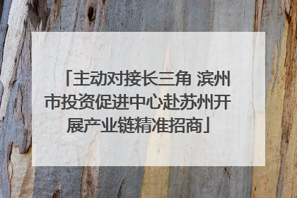 主动对接长三角 滨州市投资促进中心赴苏州开展产业链精准招商