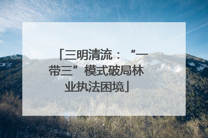 三明清流：“一带三”模式破局林业执法困境