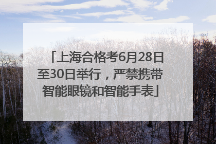 上海合格考6月28日至30日举行，严禁携带智能眼镜和智能手表