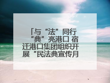 与“法”同行 “典”亮港口 宿迁港口集团组织开展“民法典宣传月”系列活动