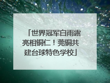 世界冠军白雨露亮相铜仁！莞铜共建台球特色学校