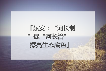 东安：“河长制”促“河长治” 擦亮生态底色