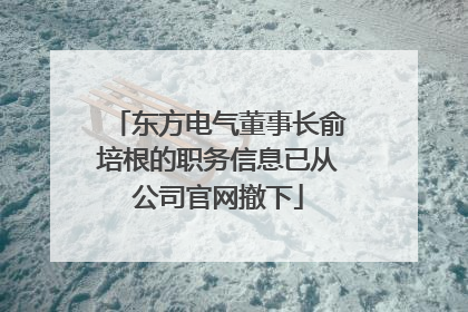 东方电气董事长俞培根的职务信息已从公司官网撤下
