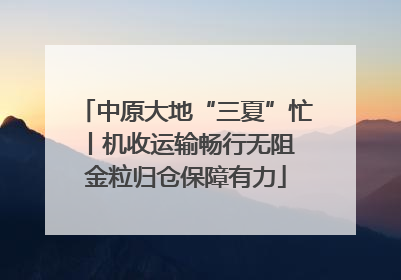 中原大地“三夏”忙丨机收运输畅行无阻 金粒归仓保障有力