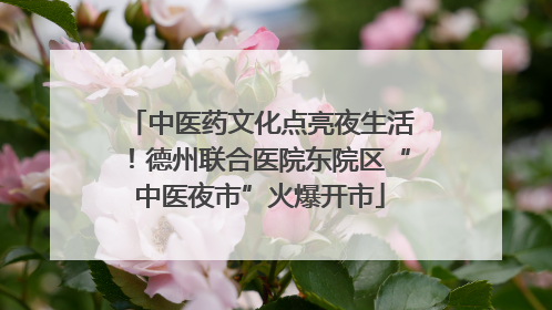 中医药文化点亮夜生活！德州联合医院东院区“中医夜市”火爆开市