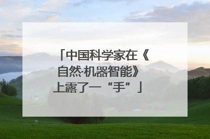 中国科学家在《自然·机器智能》上露了一“手”