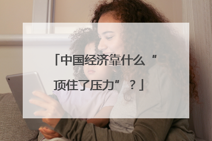 中国经济靠什么“顶住了压力”？
