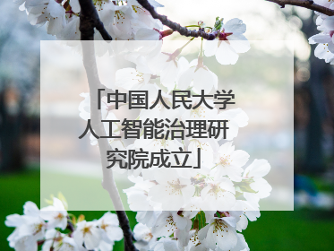 中国人民大学人工智能治理研究院成立