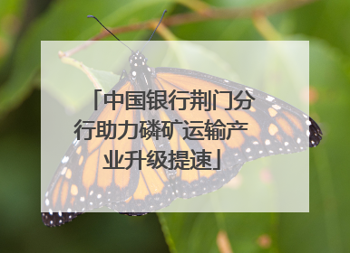 中国银行荆门分行助力磷矿运输产业升级提速