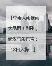 中雨大雨暴雨大暴雨！刚刚，武汉气象官宣：18日入梅！