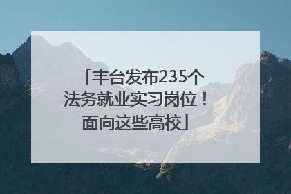 丰台发布235个法务就业实习岗位！面向这些高校