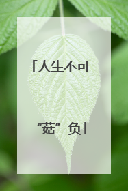 人生不可“菇”负