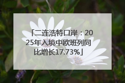二连浩特口岸：2025年入境中欧班列同比增长17.73%