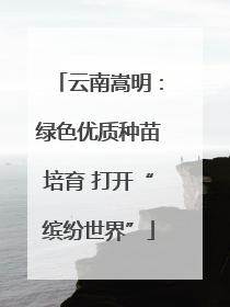 云南嵩明：绿色优质种苗培育 打开“缤纷世界”