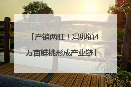 产销两旺！冯卯镇4万亩鲜桃形成产业链