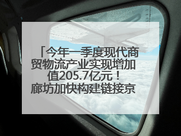 今年一季度现代商贸物流产业实现增加值205.7亿元！廊坊加快构建链接京津冀面向全世界的物流通道