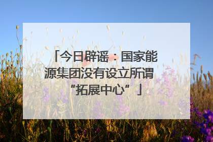 今日辟谣：国家能源集团没有设立所谓“拓展中心”