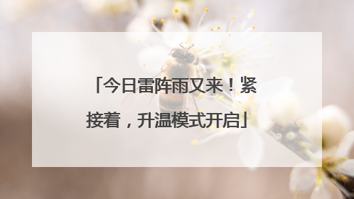 今日雷阵雨又来！紧接着，升温模式开启
