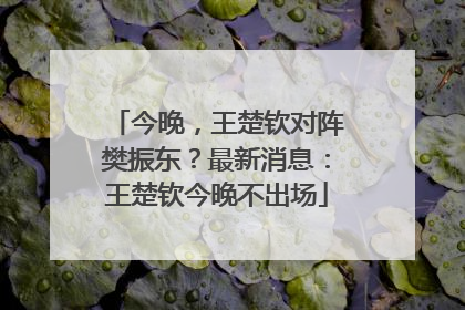今晚，王楚钦对阵樊振东？最新消息：王楚钦今晚不出场