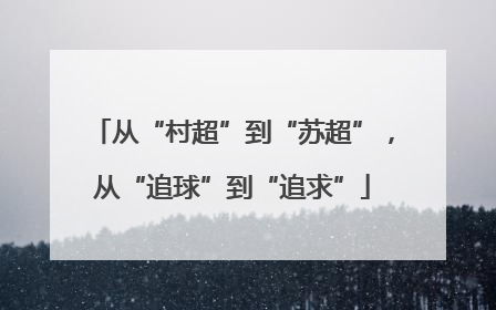 从“村超”到“苏超”，从“追球”到“追求”