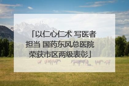以仁心仁术 写医者担当 国药东风总医院荣获市区两级表彰